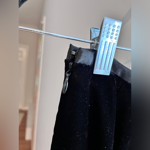 ANN TAYLOR LOFT Black Velvet Straight Leg High Waist Pants - Picture 5 of 6